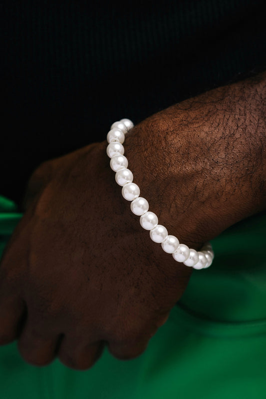 Pulseira 6mm White Pearls