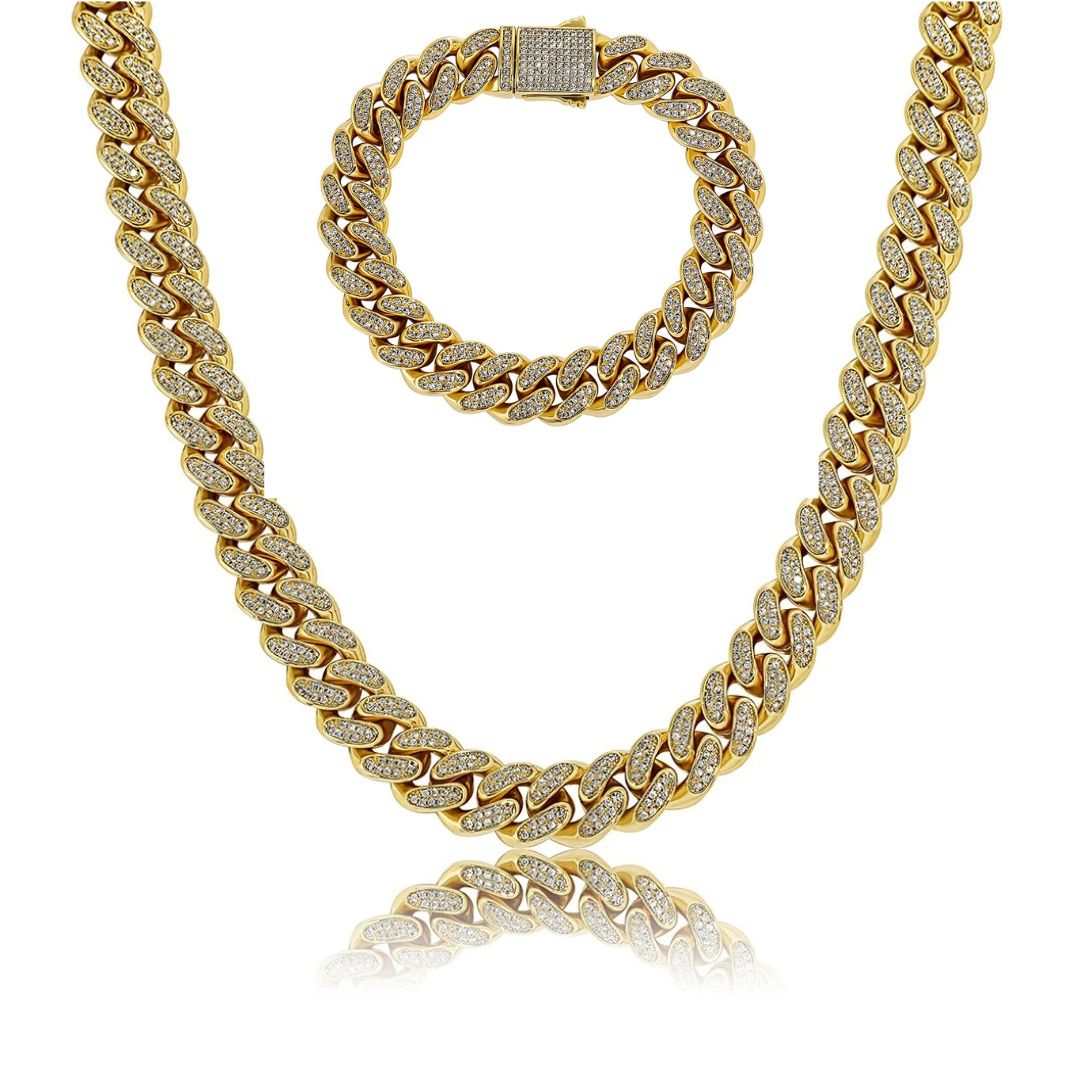 Conjunto Icy 12mm Cuban Link