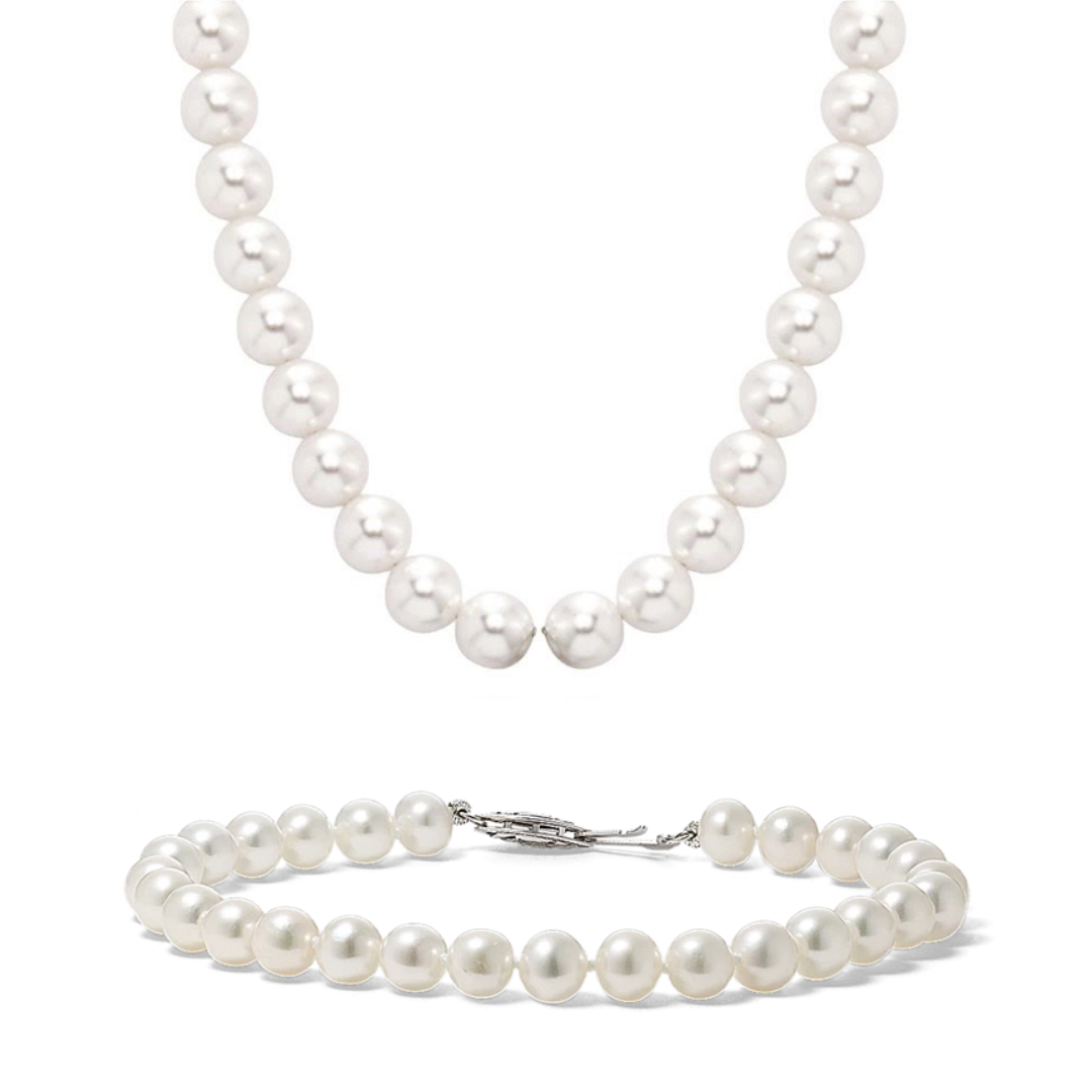 8mm White Pearl Adjustable Necklace