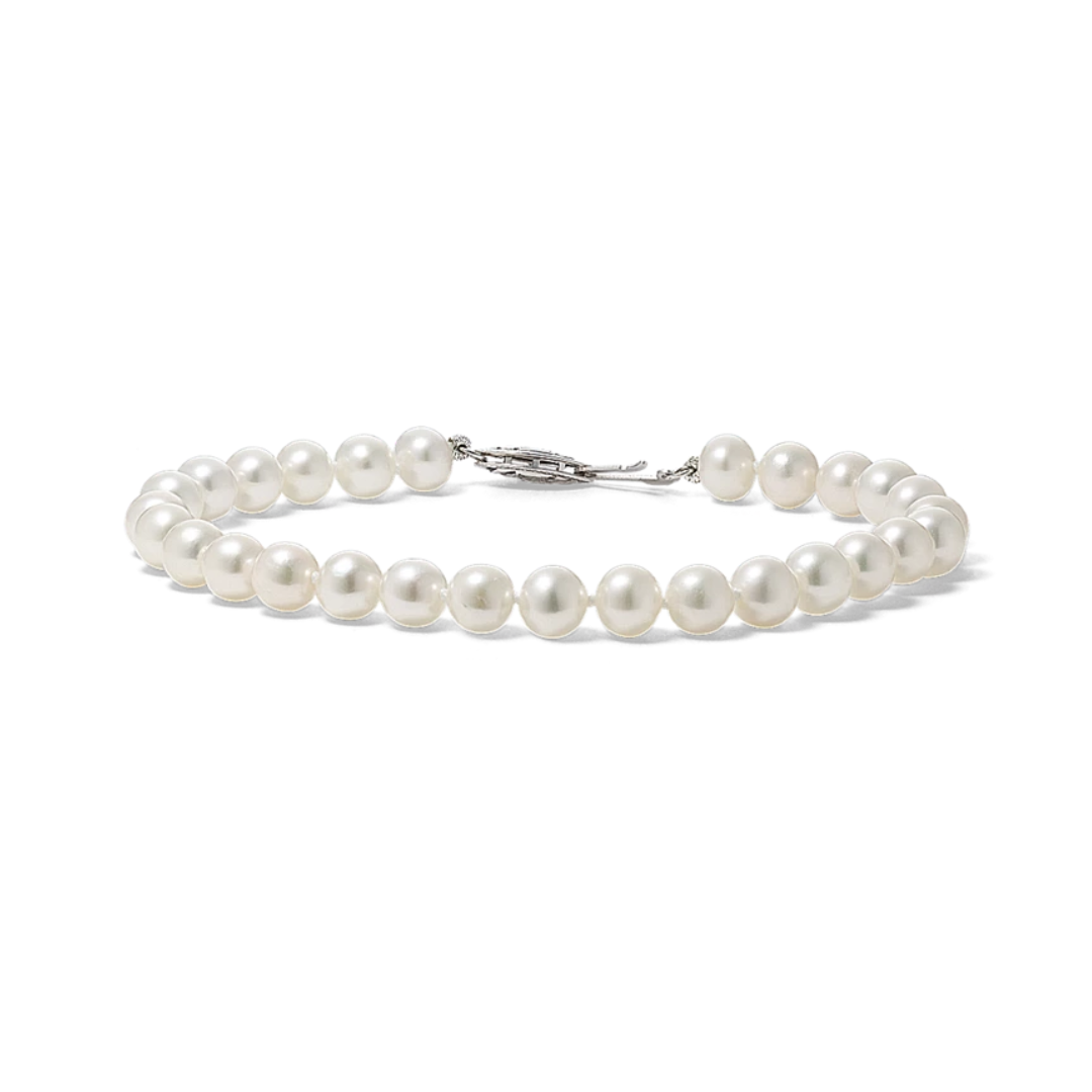 8mm White Pearls Bracelet