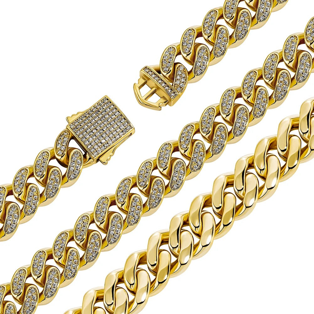 Colar Icy 12mm Cuban Link