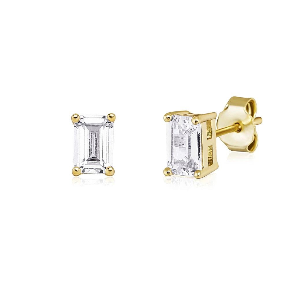 Pendientes Icy 3mm Solitaire Baguette