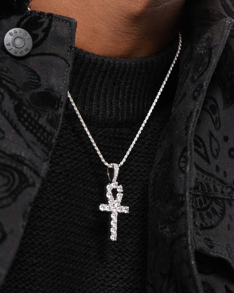 Icy Ankh Cross Chain