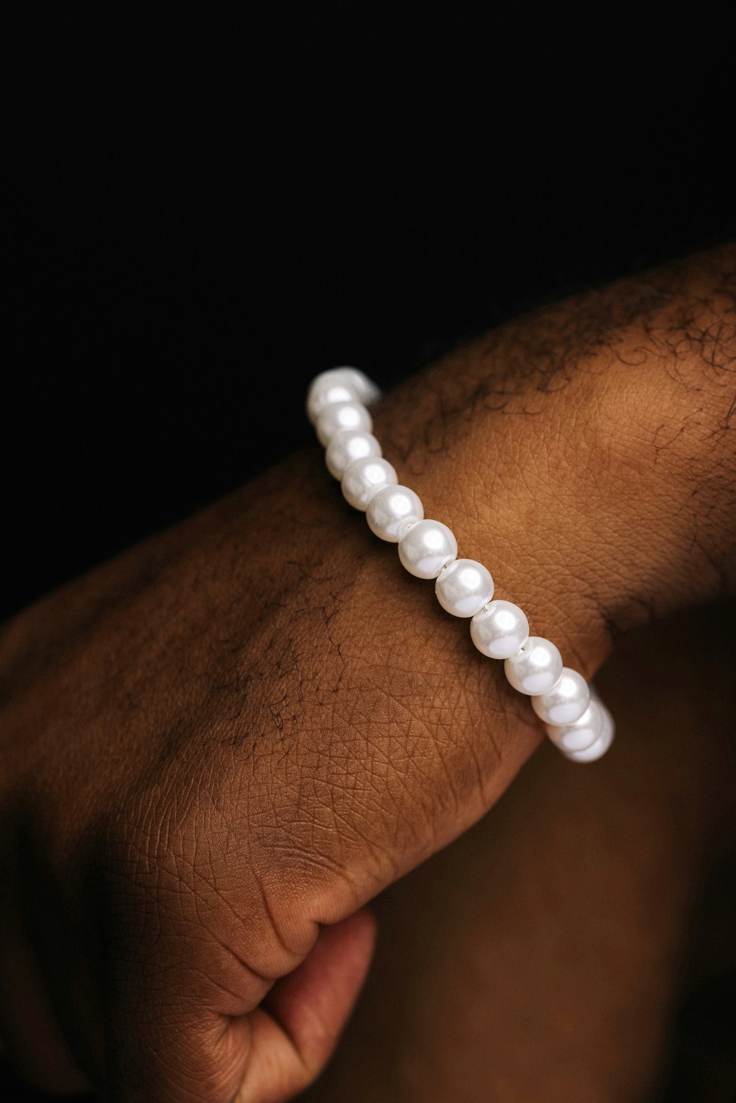 Pulsera 8mm White Pearls