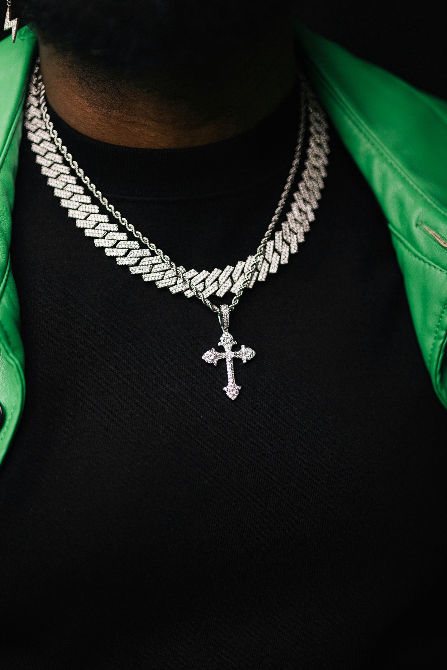 Icy Gothic Cross Chain