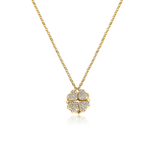 Icy Lucky Four-Leaf Clover Necklace