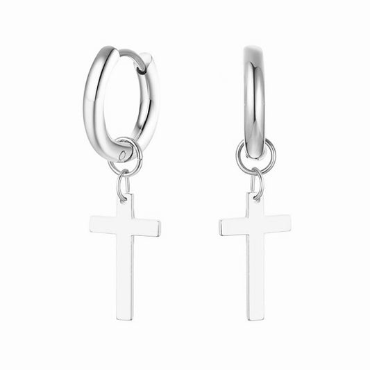 Minimal Cross Earrings