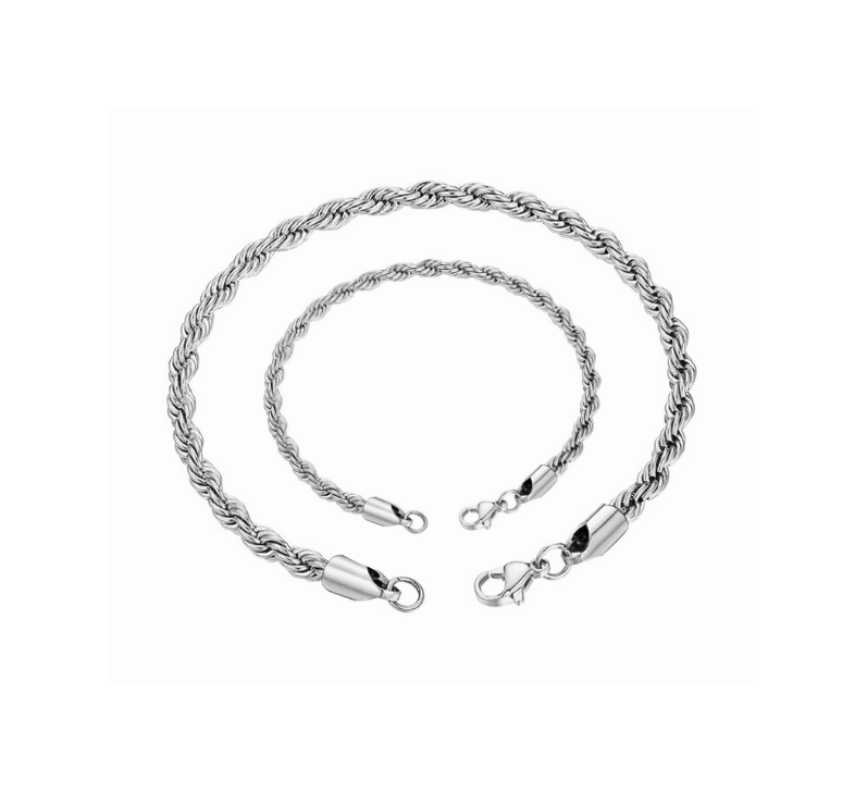 Conjunto Pulseiras 3mm Rope Link