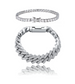 Icy 4mm Tennis + 14mm Miami Link Bracelet Set