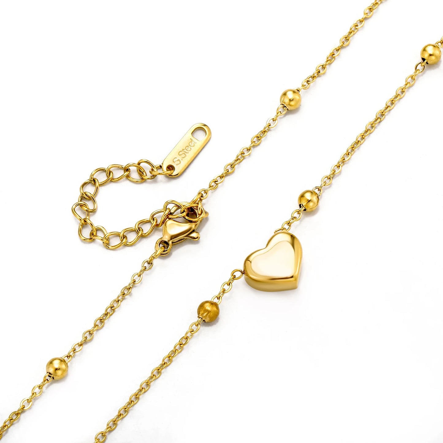 Collar Minimal 3D Golden Heart