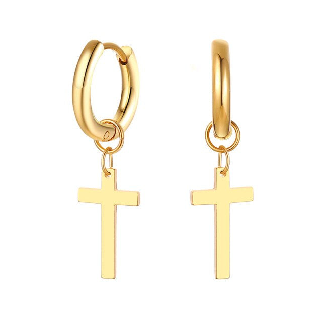 Minimal Cross Earrings