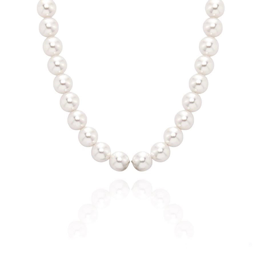 8mm White Pearl Adjustable Necklace