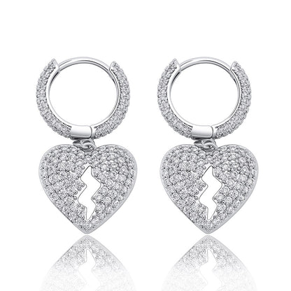 Icy Broken Heart Earrings