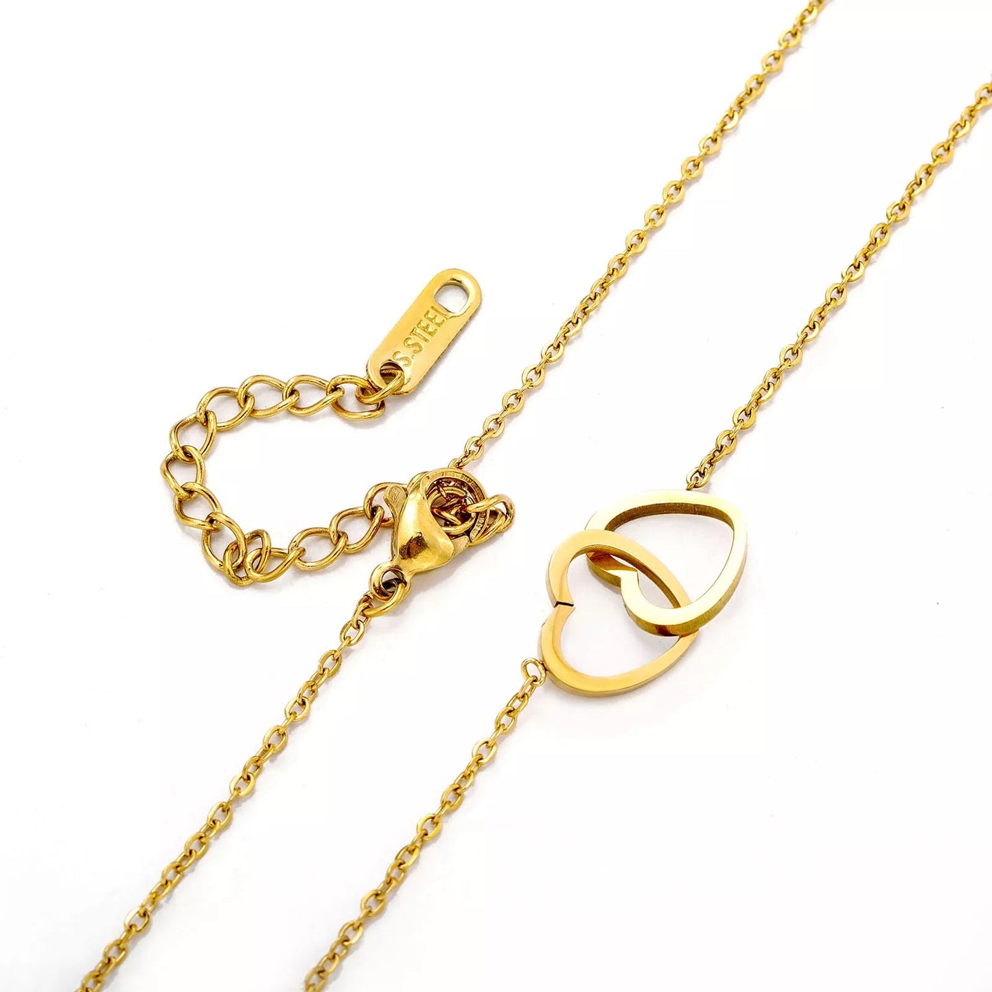 Minimal Double-Heart Infinity Necklace