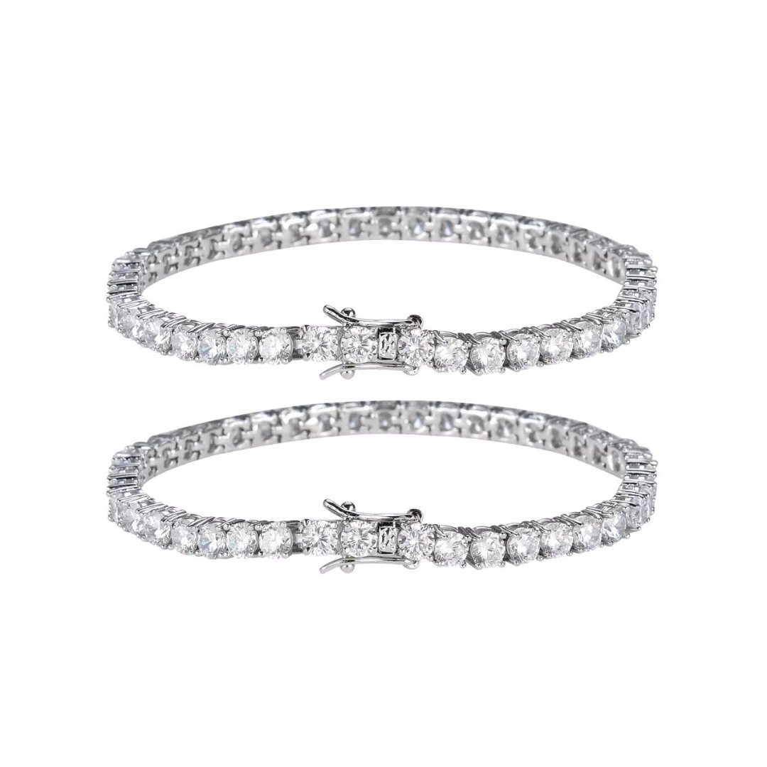 Icy 3mm + 4mm Tennis Bracelet Set