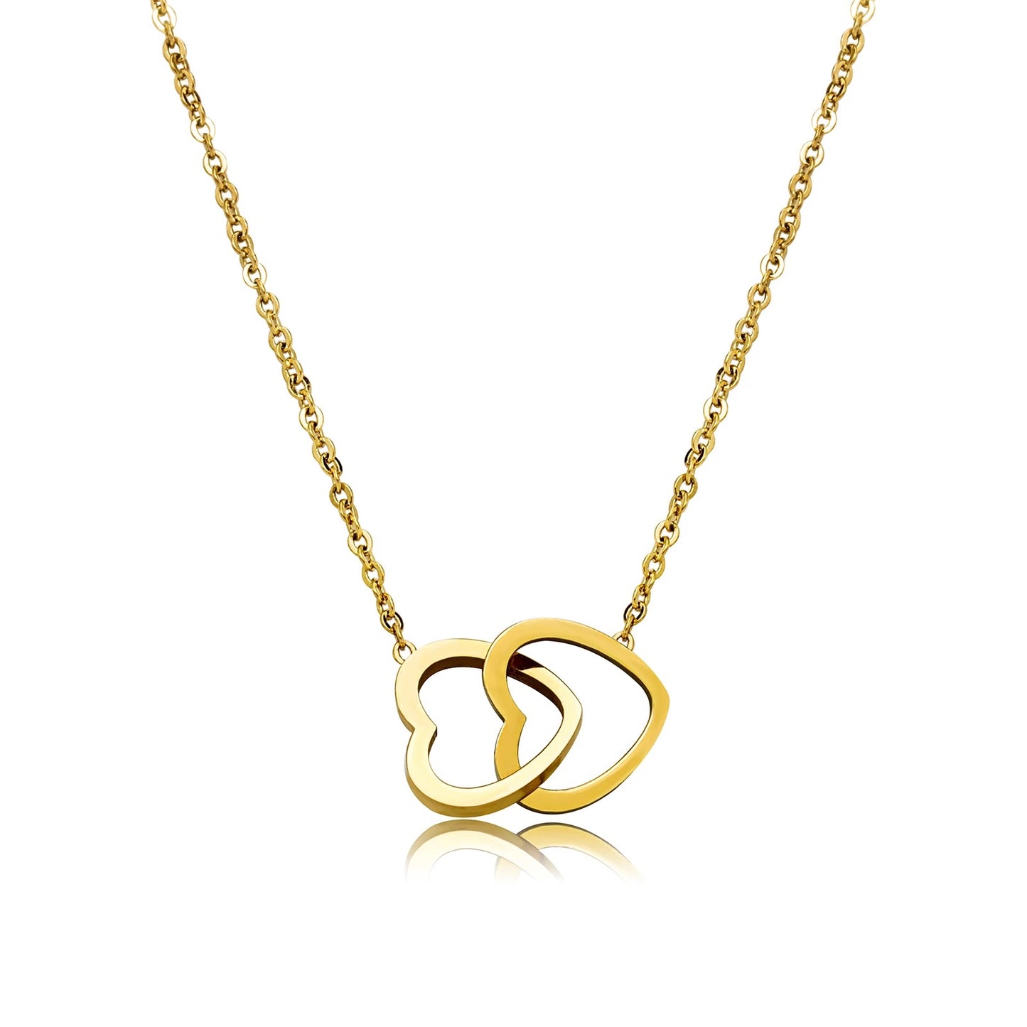 Minimal Double-Heart Infinity Necklace