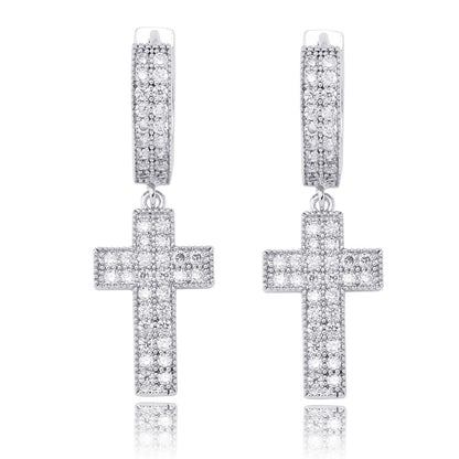 Icy Cross Earrings