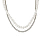 4mm Cuban Link Chain + 6mm White Pearl Set