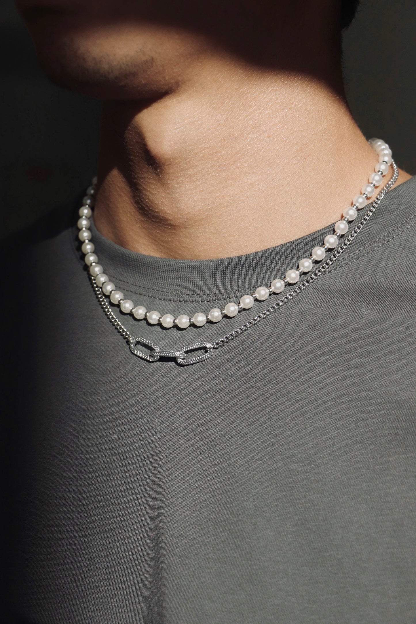 Pearls x Triple Axis Cuban Chain Set