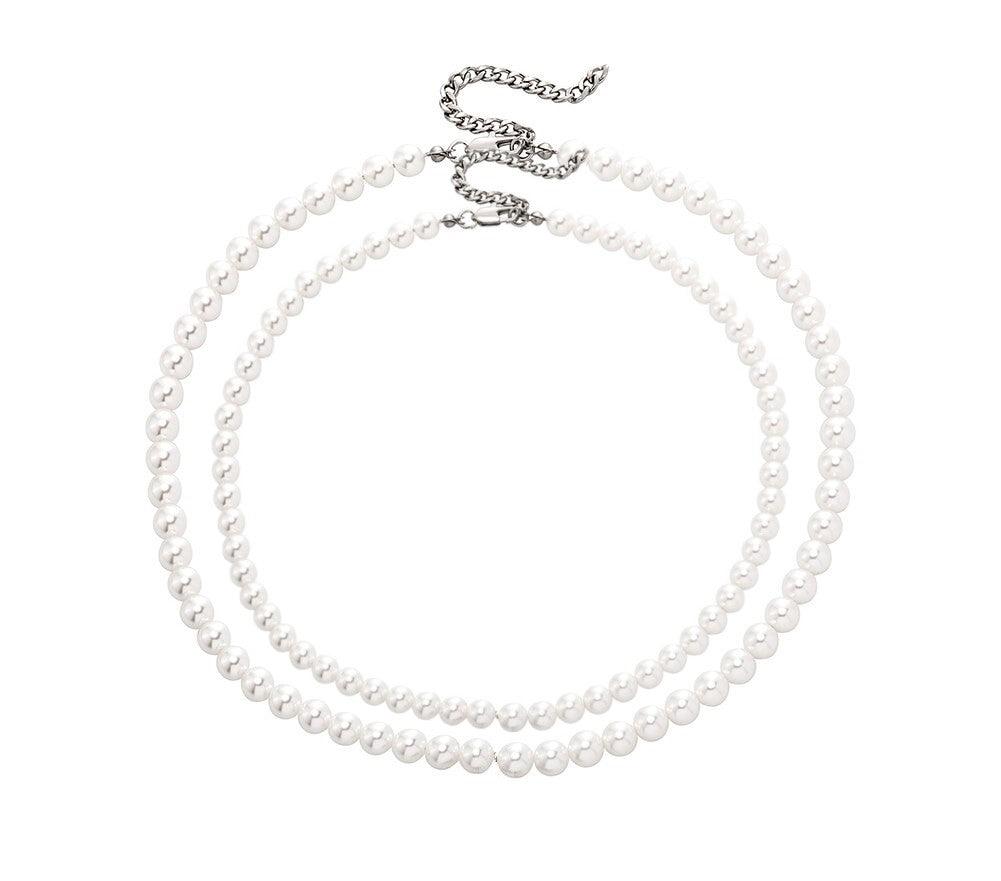 6mm White Pearl Adjustable Necklaces Set