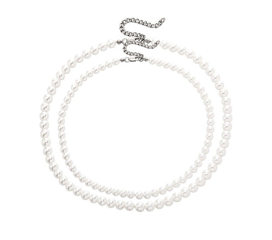 6mm White Pearl Adjustable Necklaces Set